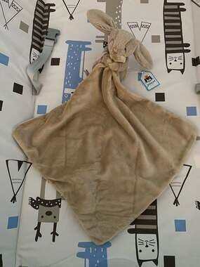 NWT Jellycat Bashful Beige Bunny Blankie Security Blanket Lovey